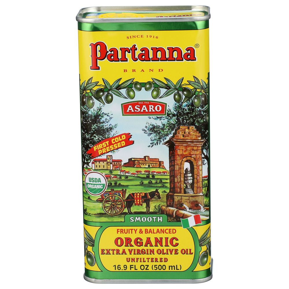 Partanna Sicilian Organic Unfiltered Extra Virgin Olive Oil, 16.9 Fluid Ounce -- 12 Per Case