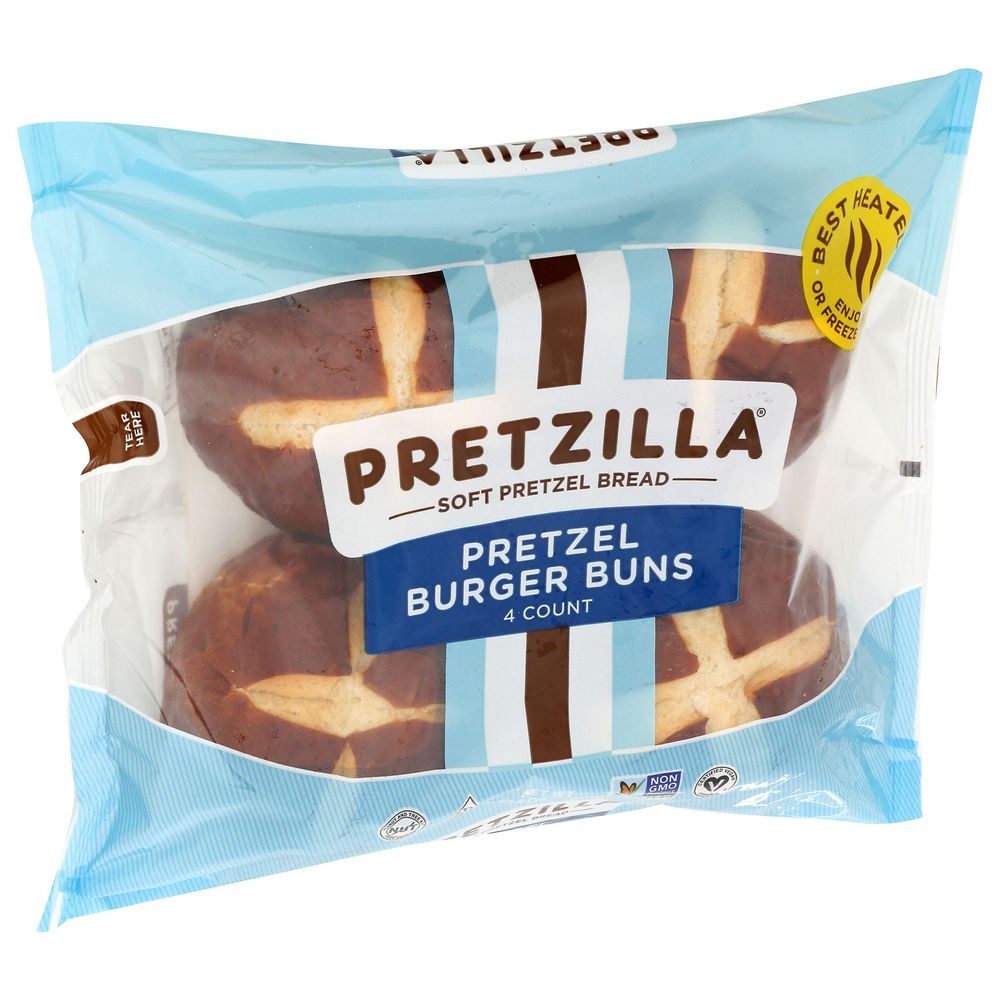 Pretzilla Soft Pretzel Burger Buns, 12.8 Ounce -- 12 Per Case