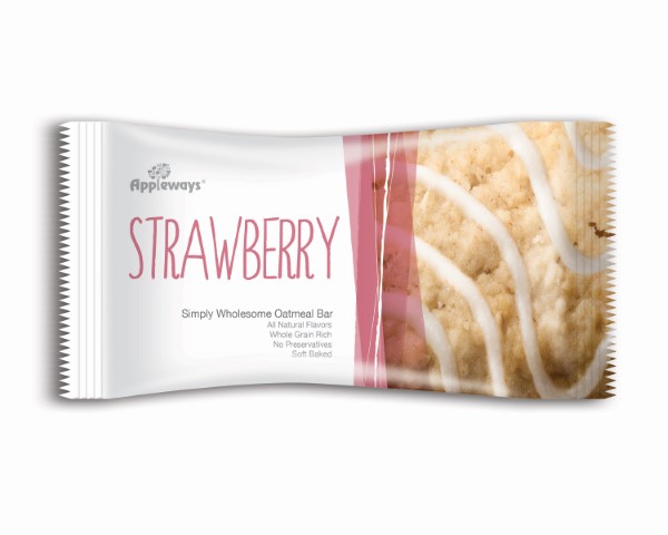 Appleways Strawberry Oatmeal Bar, 2.4 Ounce -- 160 Per Case