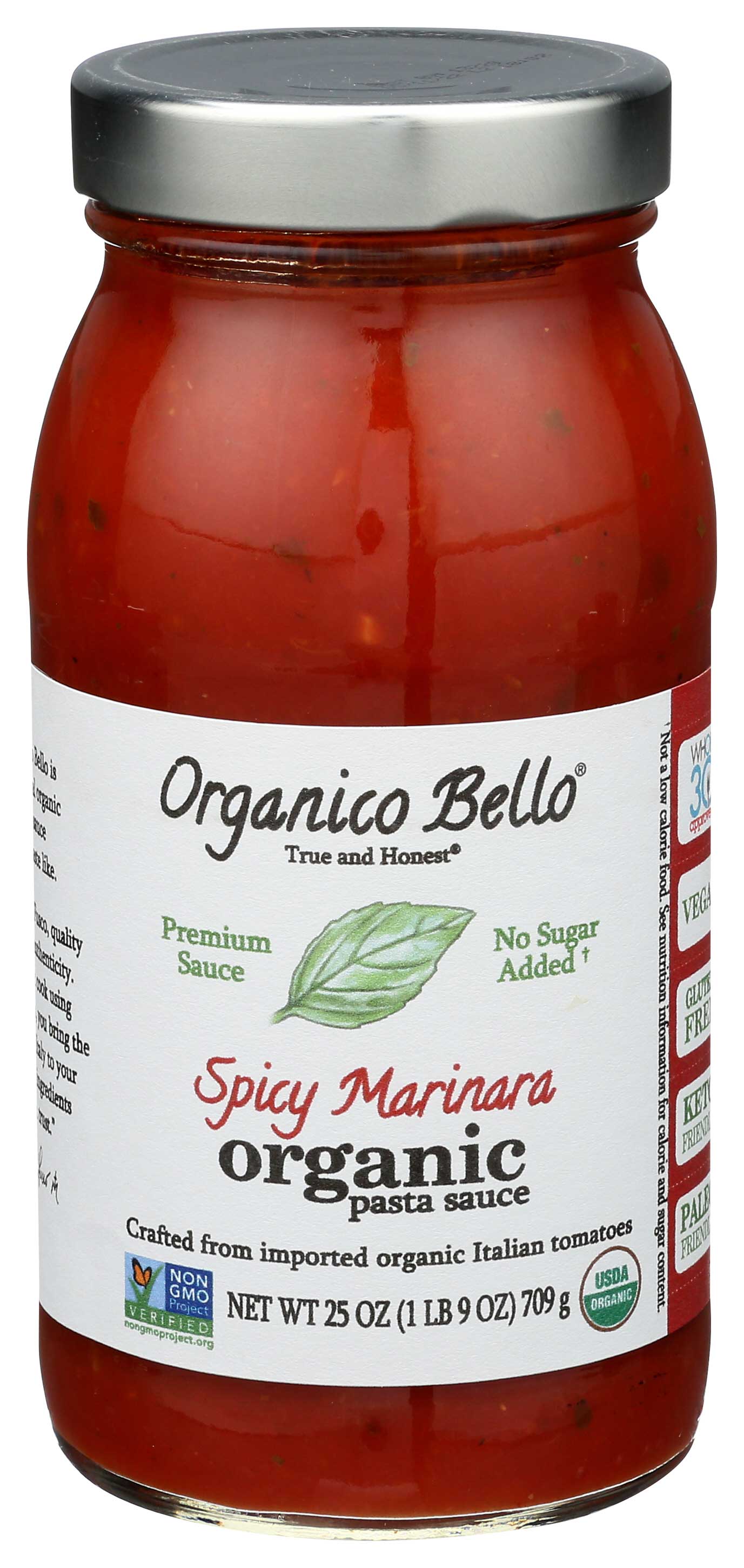 Organico Bello Spicy Marinara Pasta Sauce, 25 Ounce -- 6 Per Case