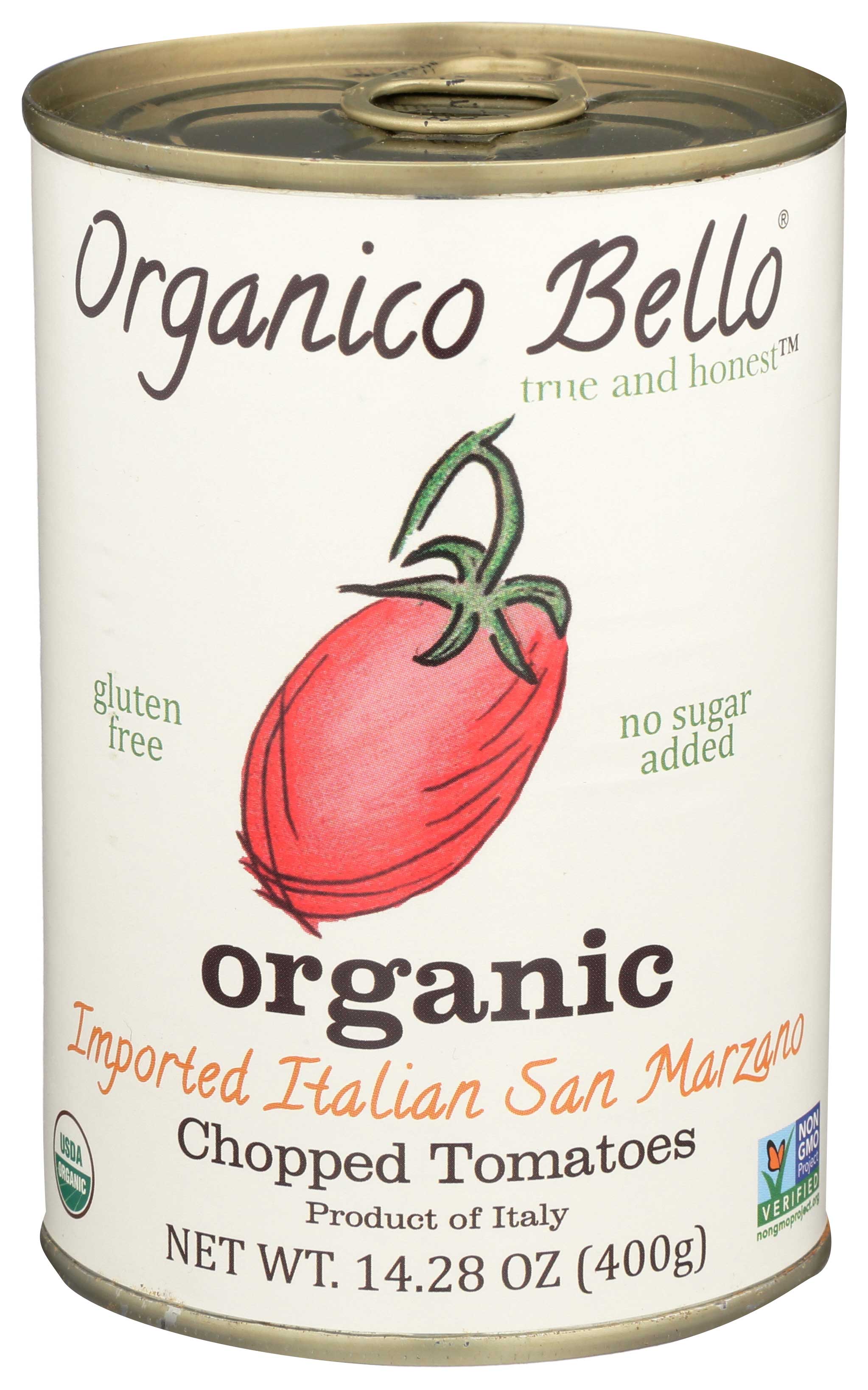 Organico Bello Organic Chopped Tomatoes, 14.28 Ounce -- 12 Per Case