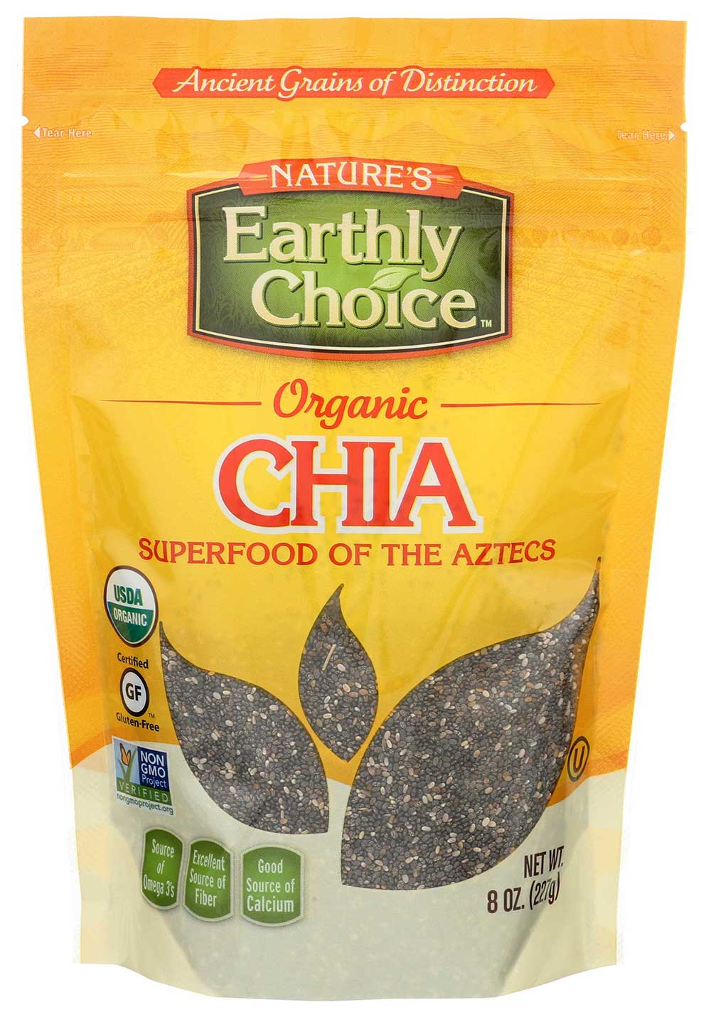 Nature's Earthly Choice Organic Chia Seeds, 8 Ounce -- 6 Per Case