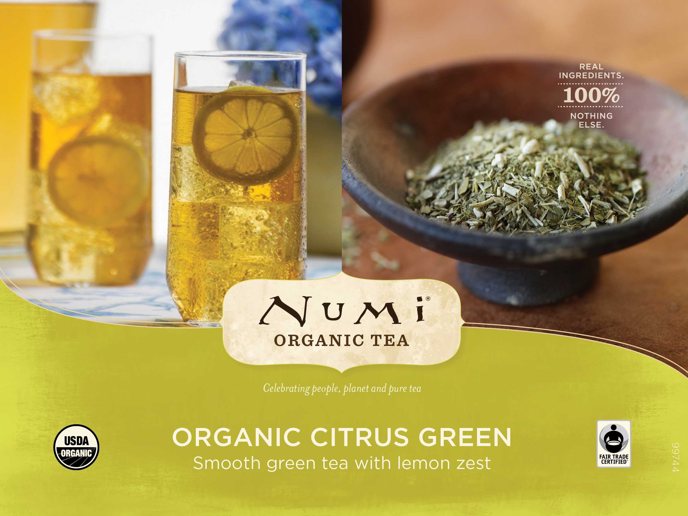 Numi Organic Citrus Green Iced Tea, 1.2 Ounce -- 24 per case