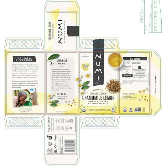 Numi Organic Chamomile Lemon Herbal Tea, 0.07 Pound -- 6 Per Case