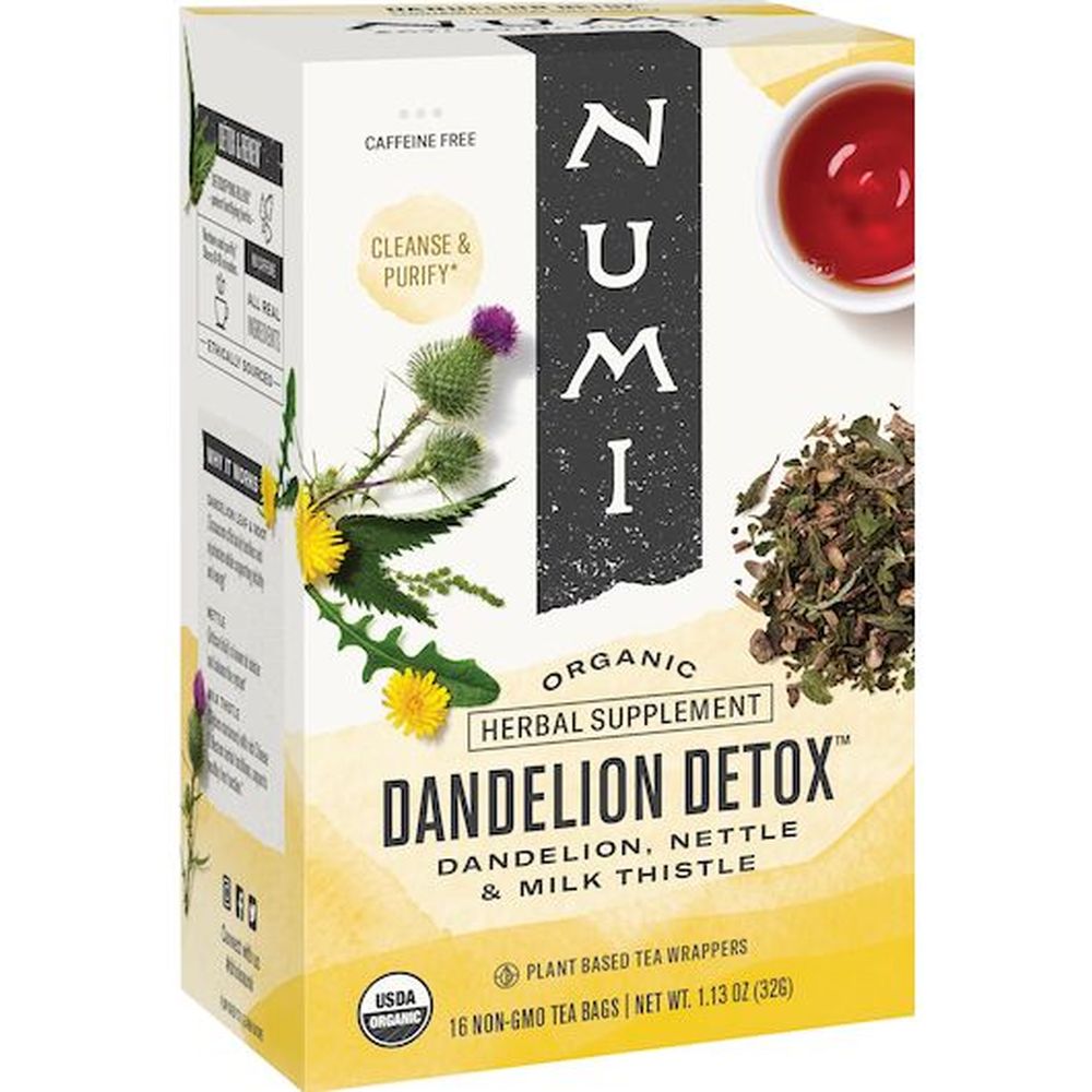 Numi Organic Dandelion Detox Herbal Supplement Tea, 16 Count -- 6 Per Case