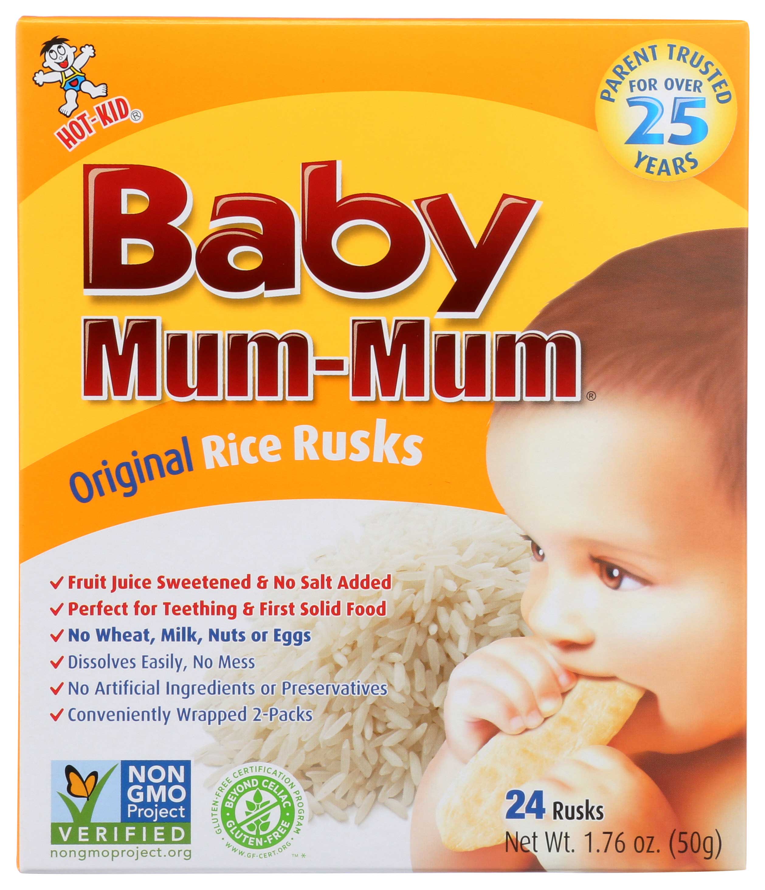 Hot Kids Baby Mum Mum Original Rice Rusk 6 per case
