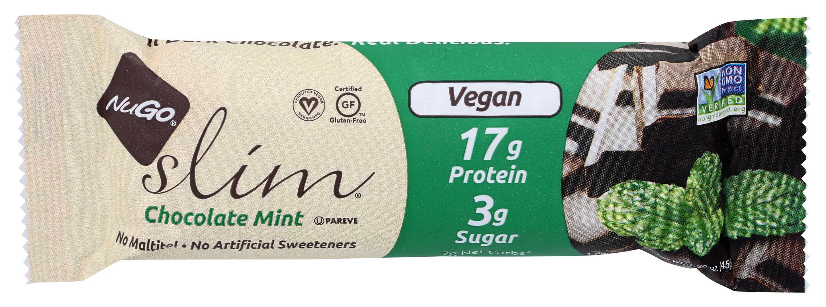 Nugo Slim Chocolate Mint Protein Bar, 1.59 Ounce -- 12 Per Case