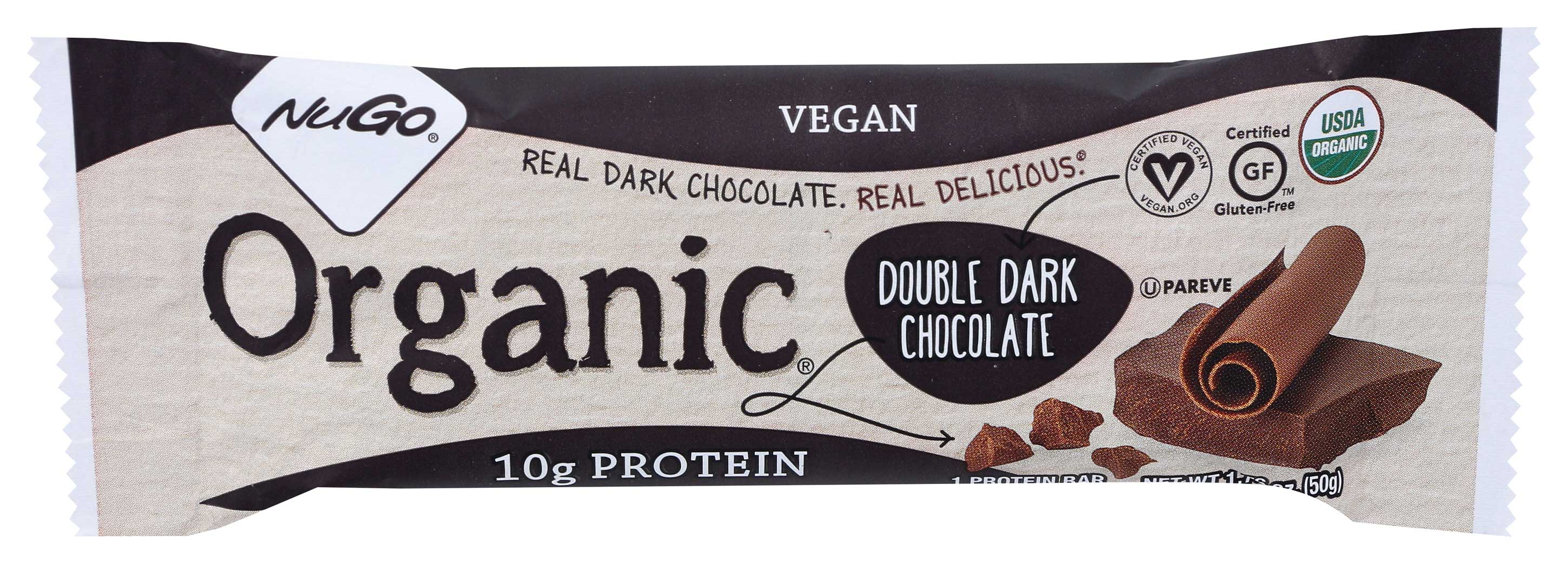 Nugo Organic Double Dark Chocolate Nutrition Bar, 5 Gram -- 12 Per Case