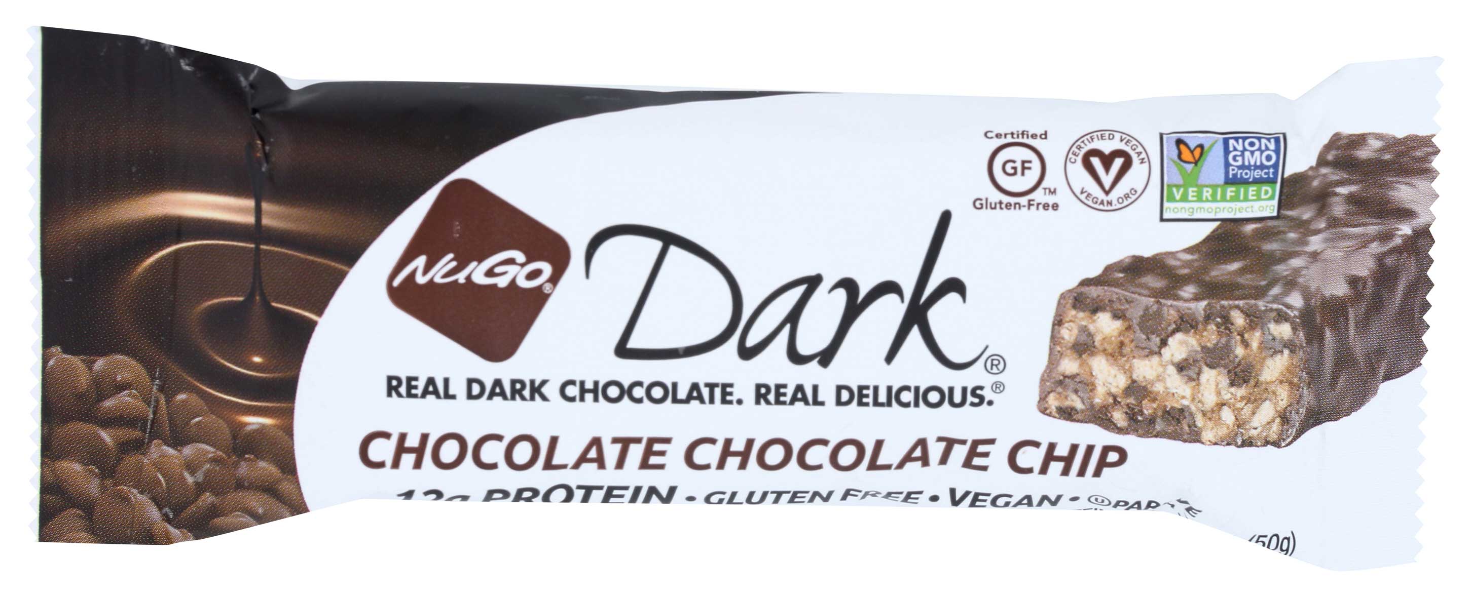 Nugo Dark Nutrition Dark Chocolate Chip Bar, 50 Gram -- 12 Per Case