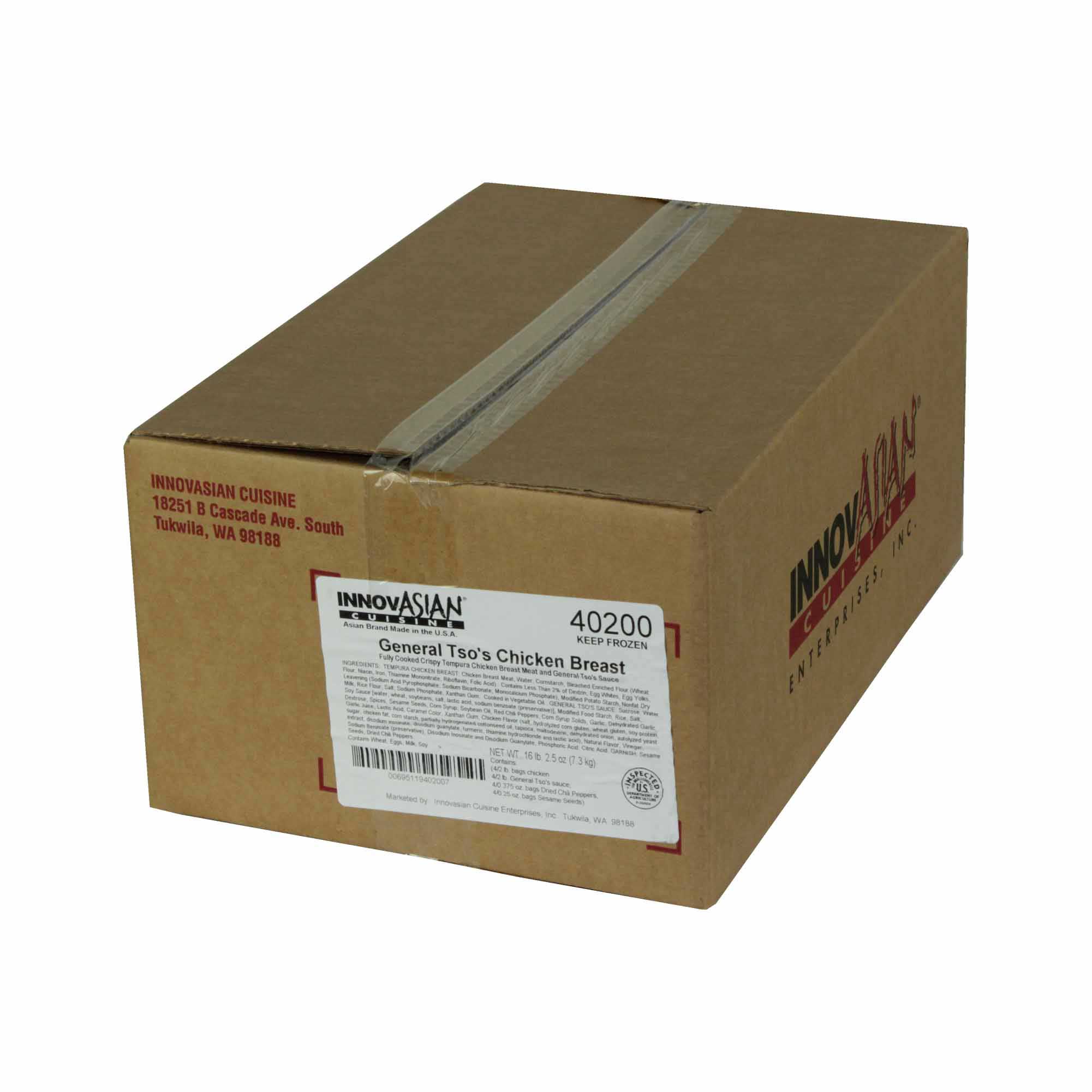 Innovasian Cuisine General Tsos Chicken Breast, 16 Pound