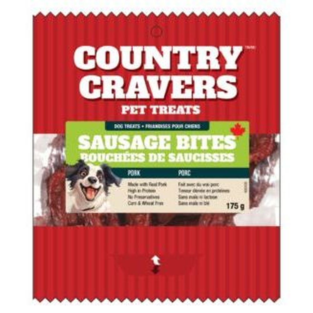 Country Cravers Pork Sausage Bites Dog Treats, 6.17 Ounce -- 10 Per Case