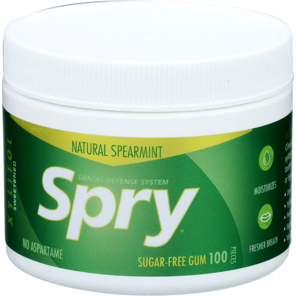 Spry Spearmint Chewing Gum, 100 Per Pack