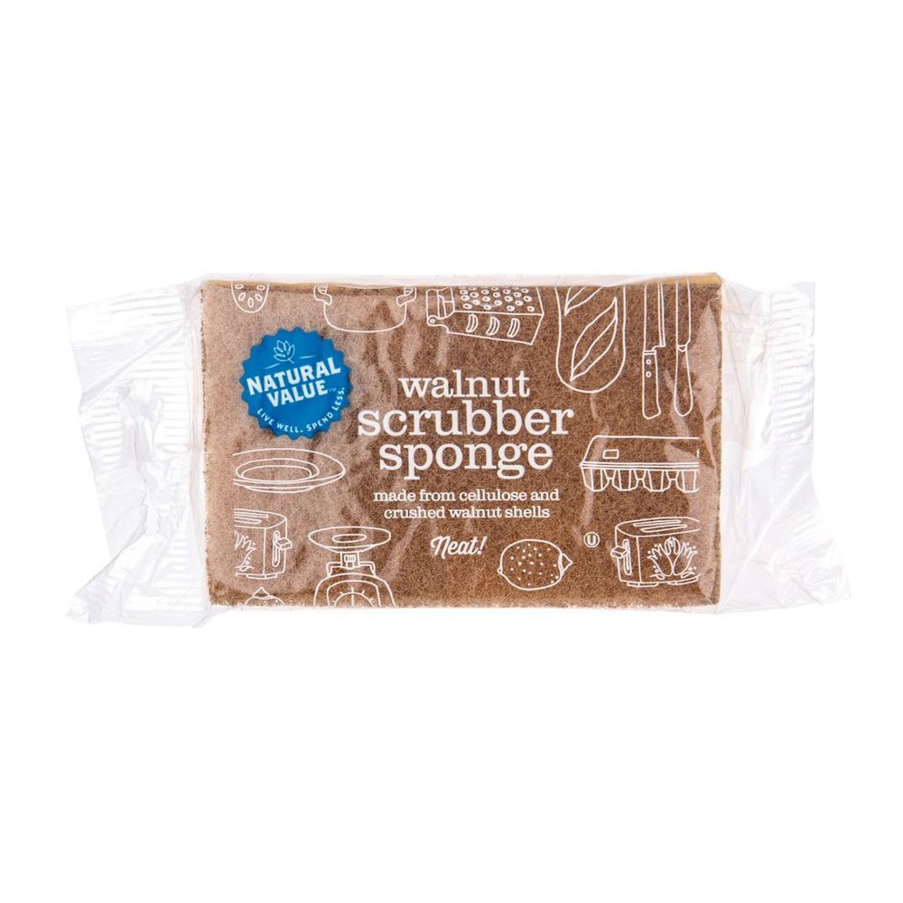 Natural Value Walnut Scrubber Sponge -- 24 Per Case