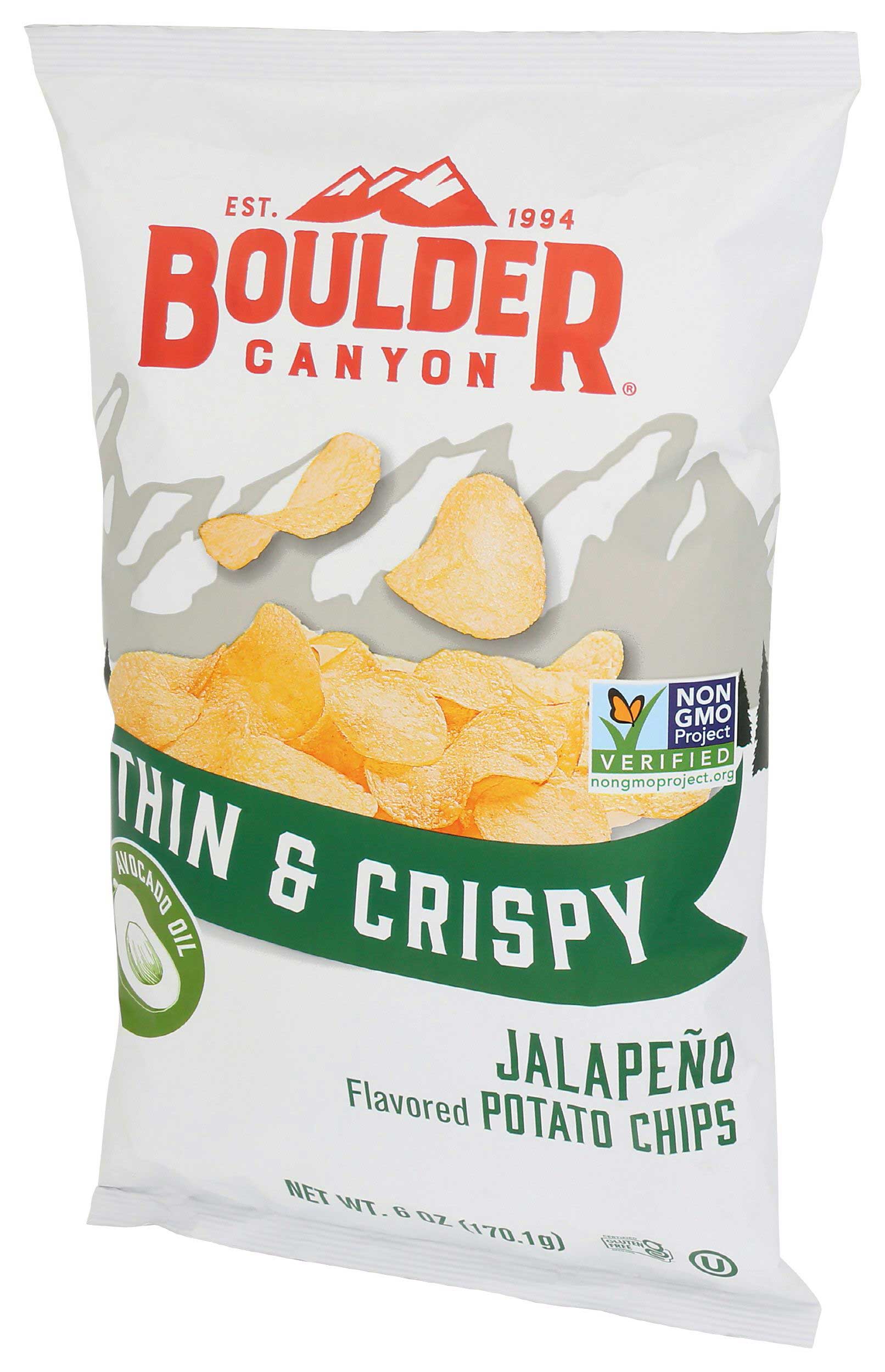 Boulder Canyon Thin and Crispy Jalapeno Potato Chips, 6 Ounce -- 12 per case
