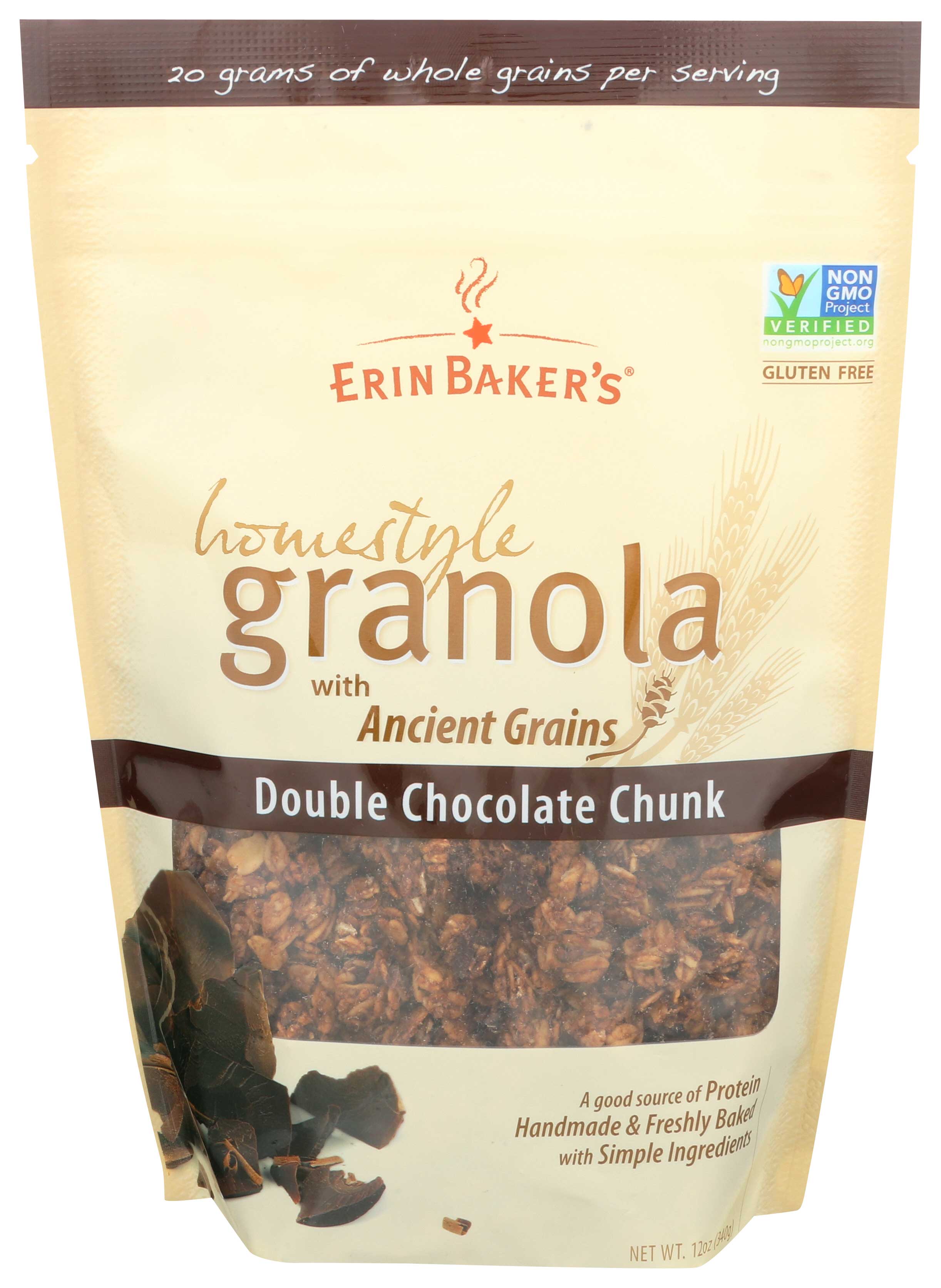 Erin Baker's Double Chocolate Chunk Homestyle Granola, 12 Ounce -- 6 Per Case