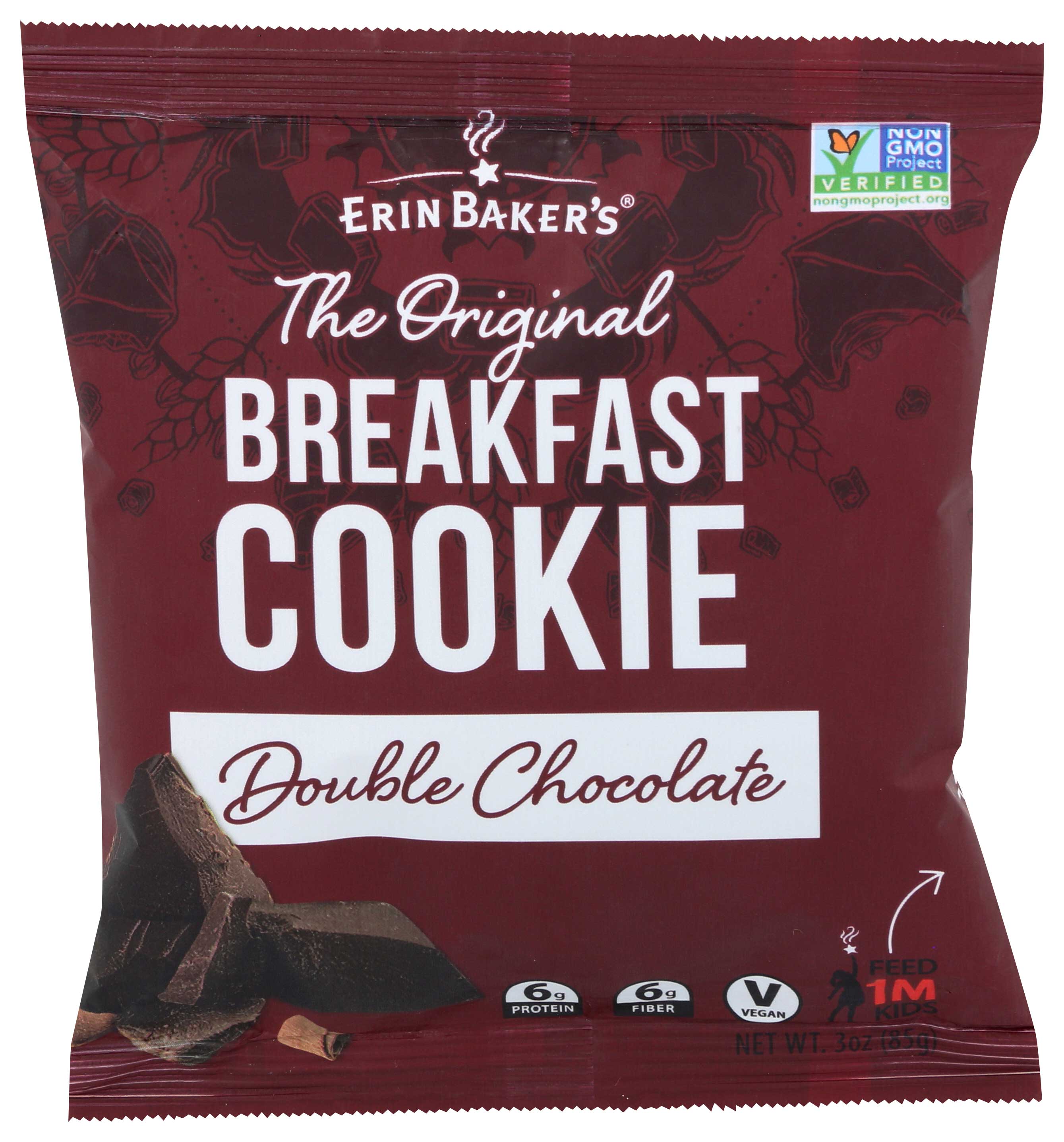 Erin Baker's Double Chocolate Breakfast Cookie, 3 Ounce -- 12 Per Case
