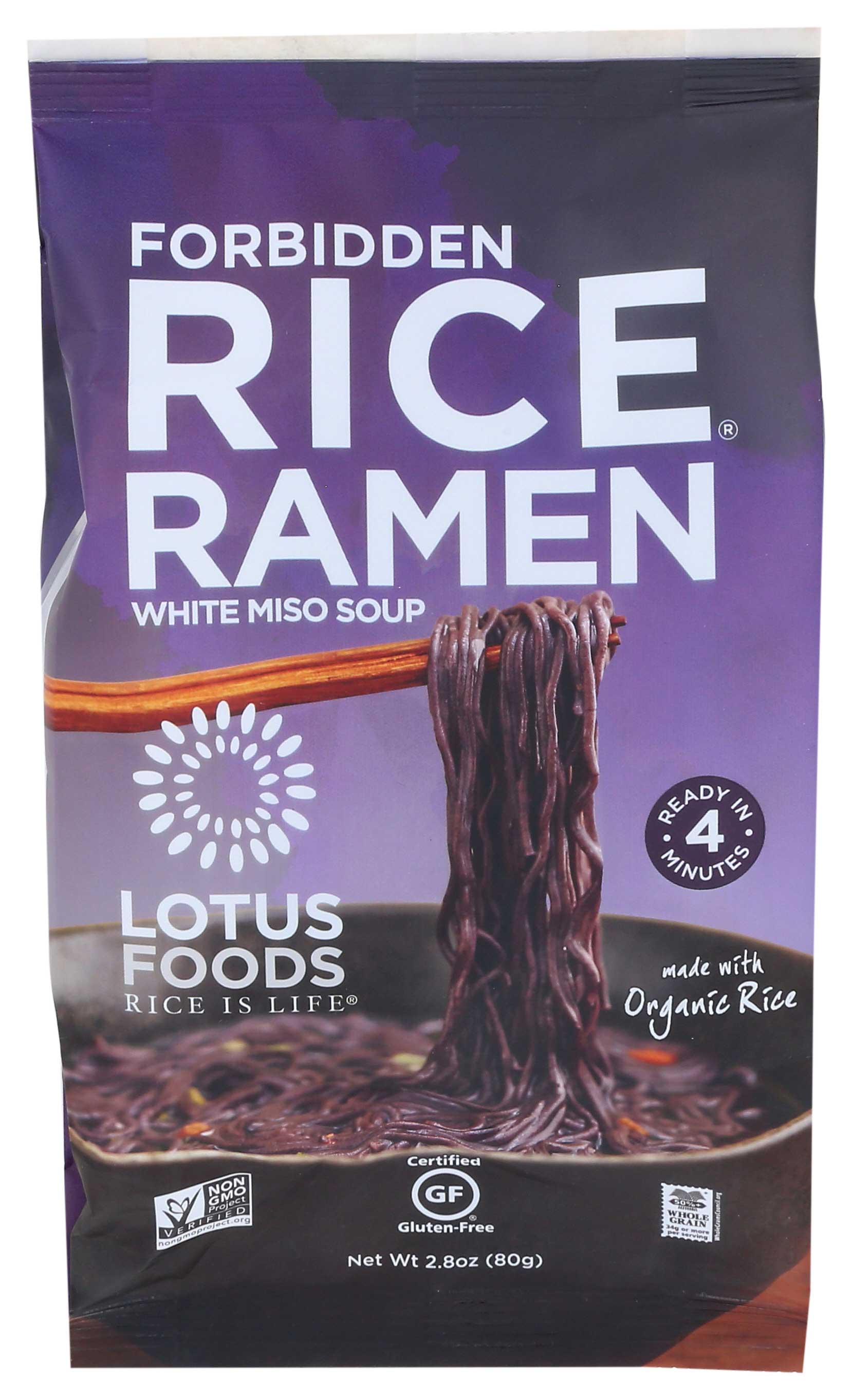Lotus Foods Organic Forbidden Rice Ramen with Miso Soup, 2.8 Ounce -- 10 per case.