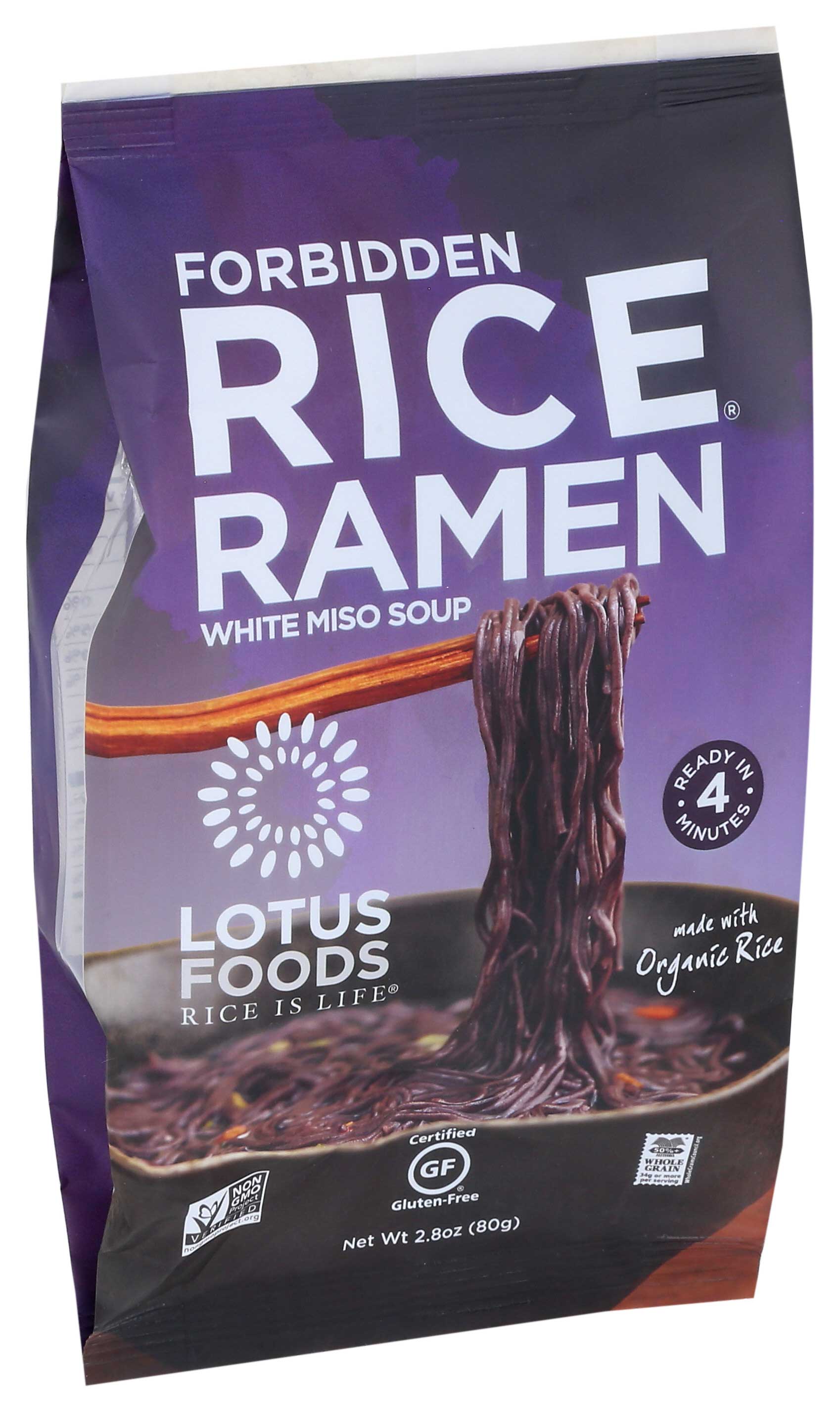 Lotus Foods Organic Forbidden Rice Ramen with Miso Soup, 2.8 Ounce