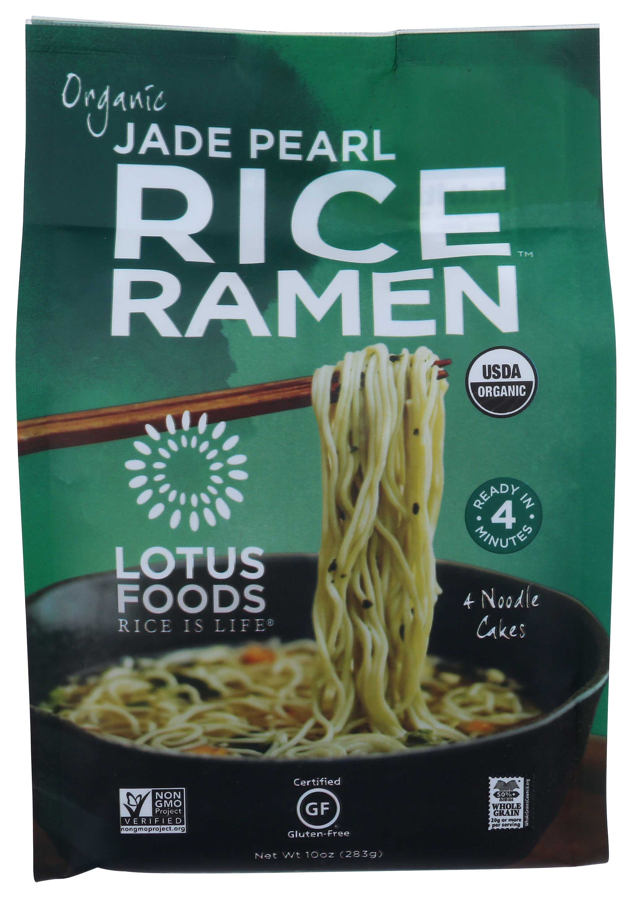 Lotus Foods Organic Jade Pearl Rice Ramen, 10 Ounce, 4 Count -- 6 Per Case