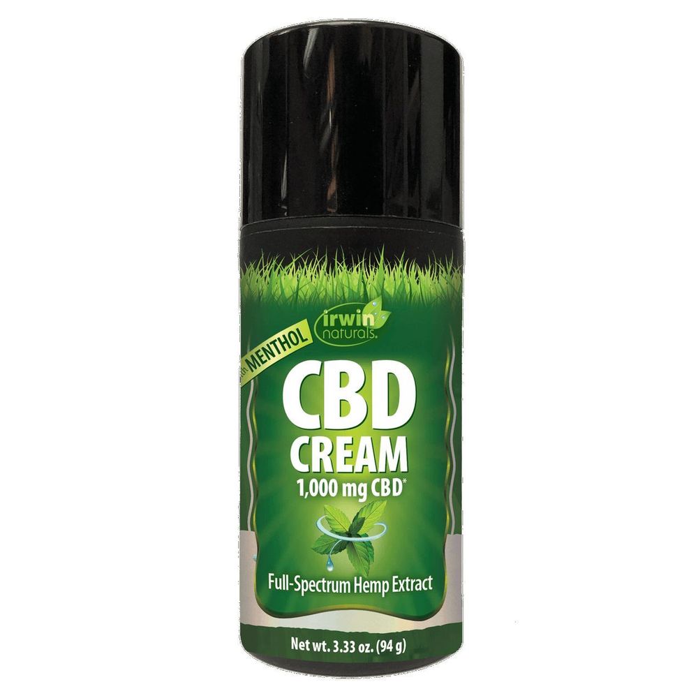Irwin Naturals 1000mg Cbd Cream With Menthol, 3.33 Ounce