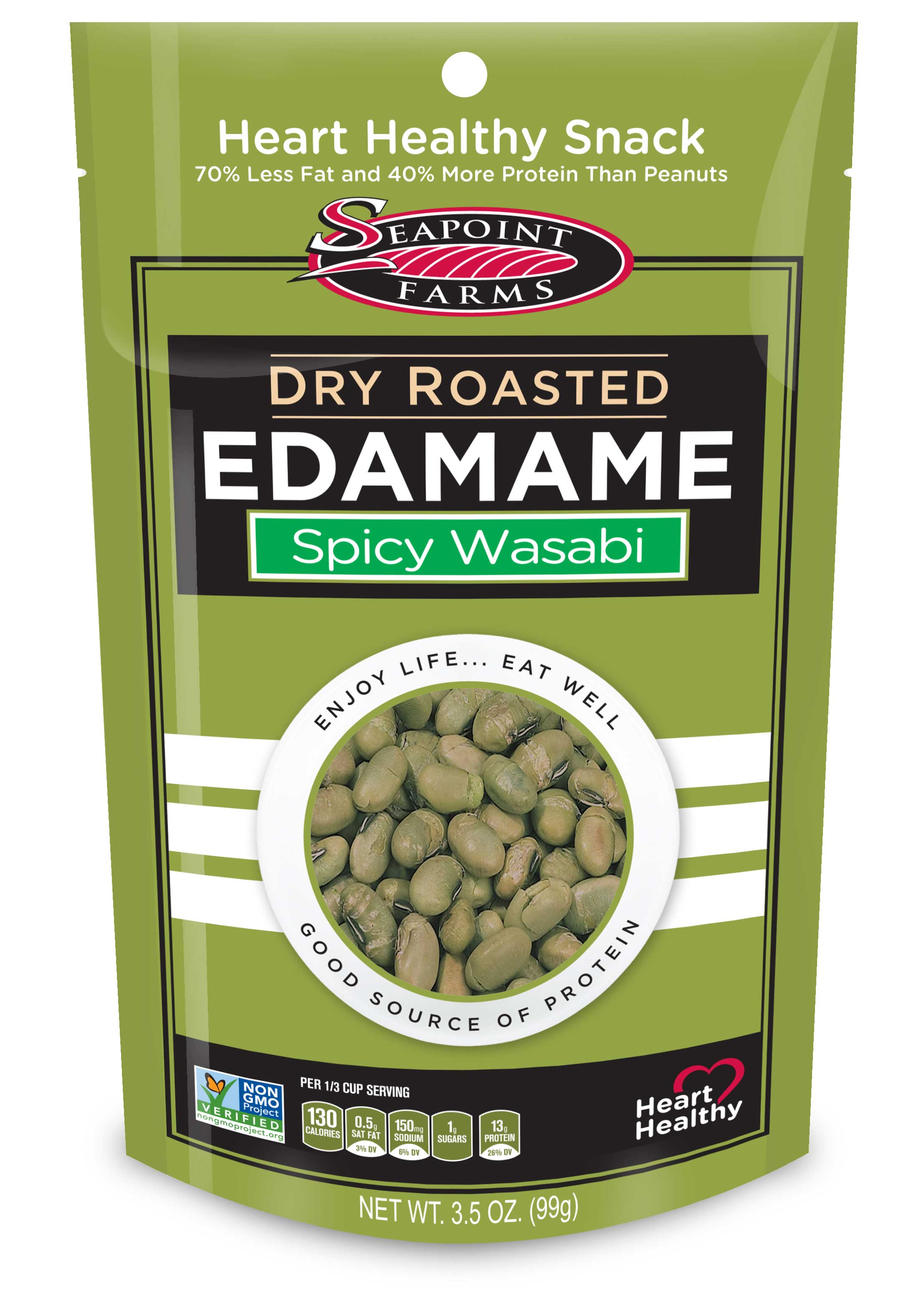 Seapoint Farms Wasabi Dry Roasted Edamame, 3.5 Ounce 108 per case