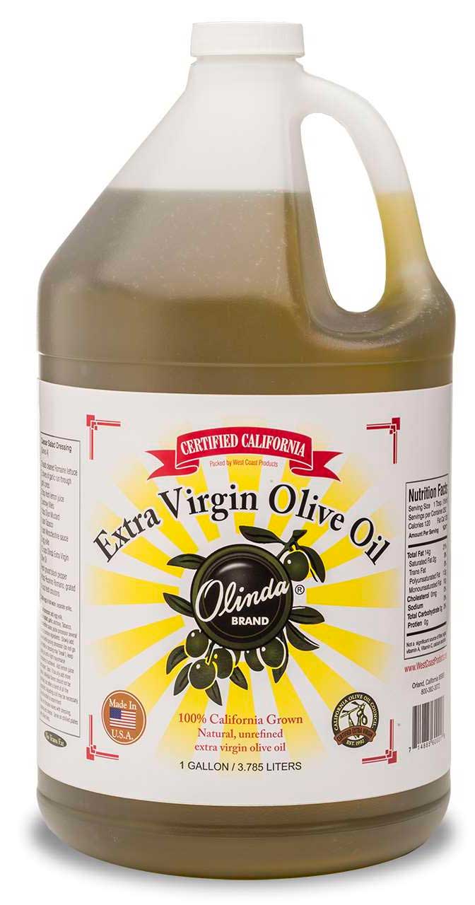 Olinda California Certified Extra Virgin Olive Oil, 1 Gallon Plastic Jar -- 4 Per Case