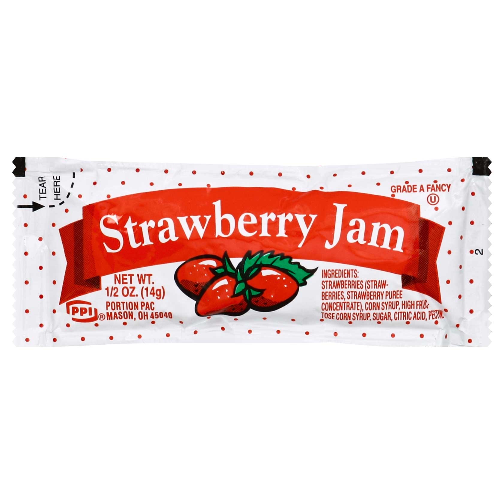 Portion Pac Strawberry Jam Packets, 0.5 Ounce -- 200 per case