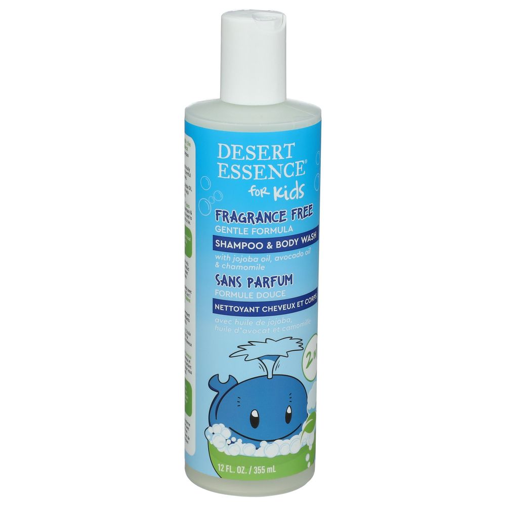 Desert Essence Fragrance Free 2 In 1 Shampoo And Body Wash For Kids, 12 Fluid Ounce