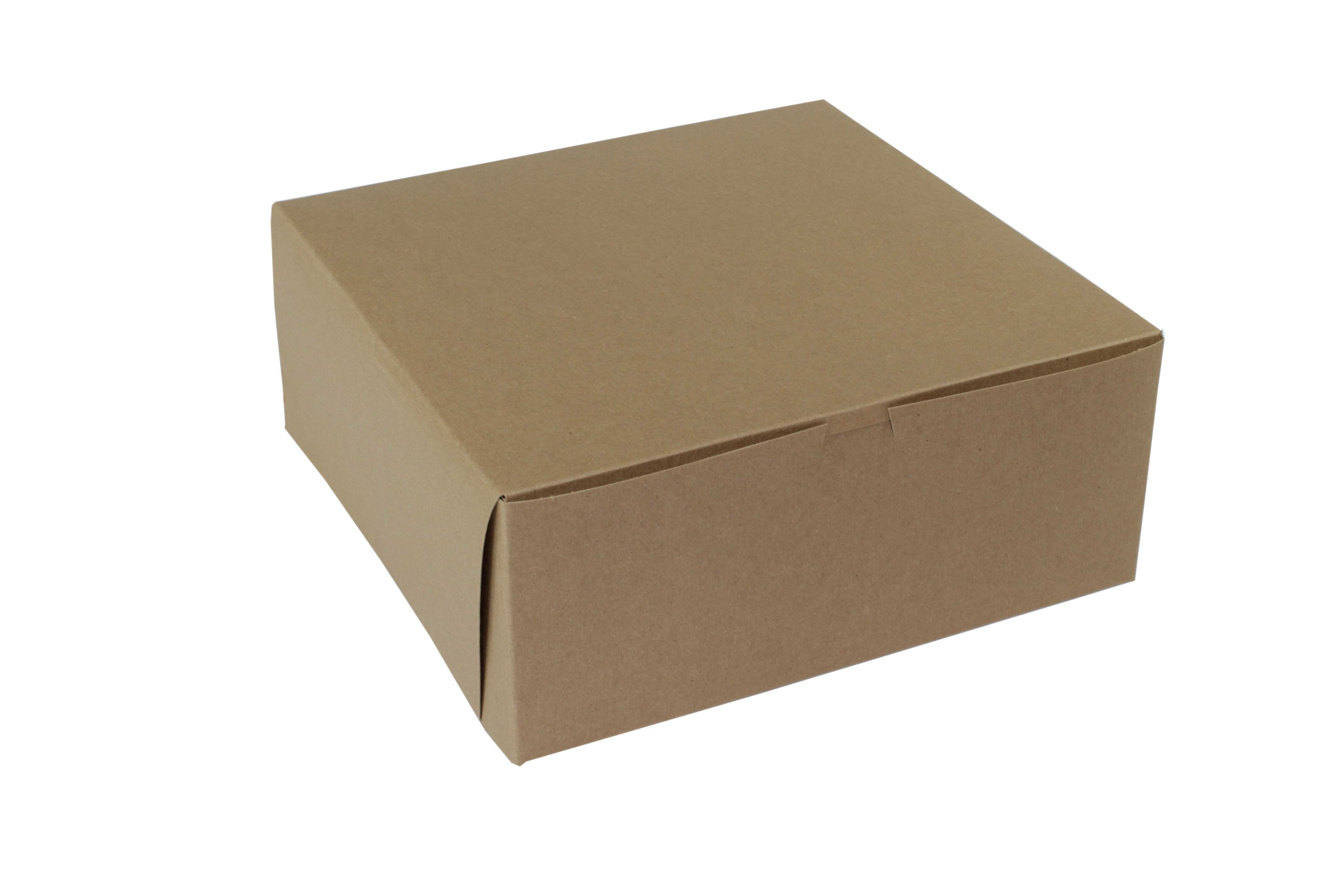 Boxit Lock Corner One Piece Kraft Bakery Box, 12 x 12 x 5 inch -- 100 ...