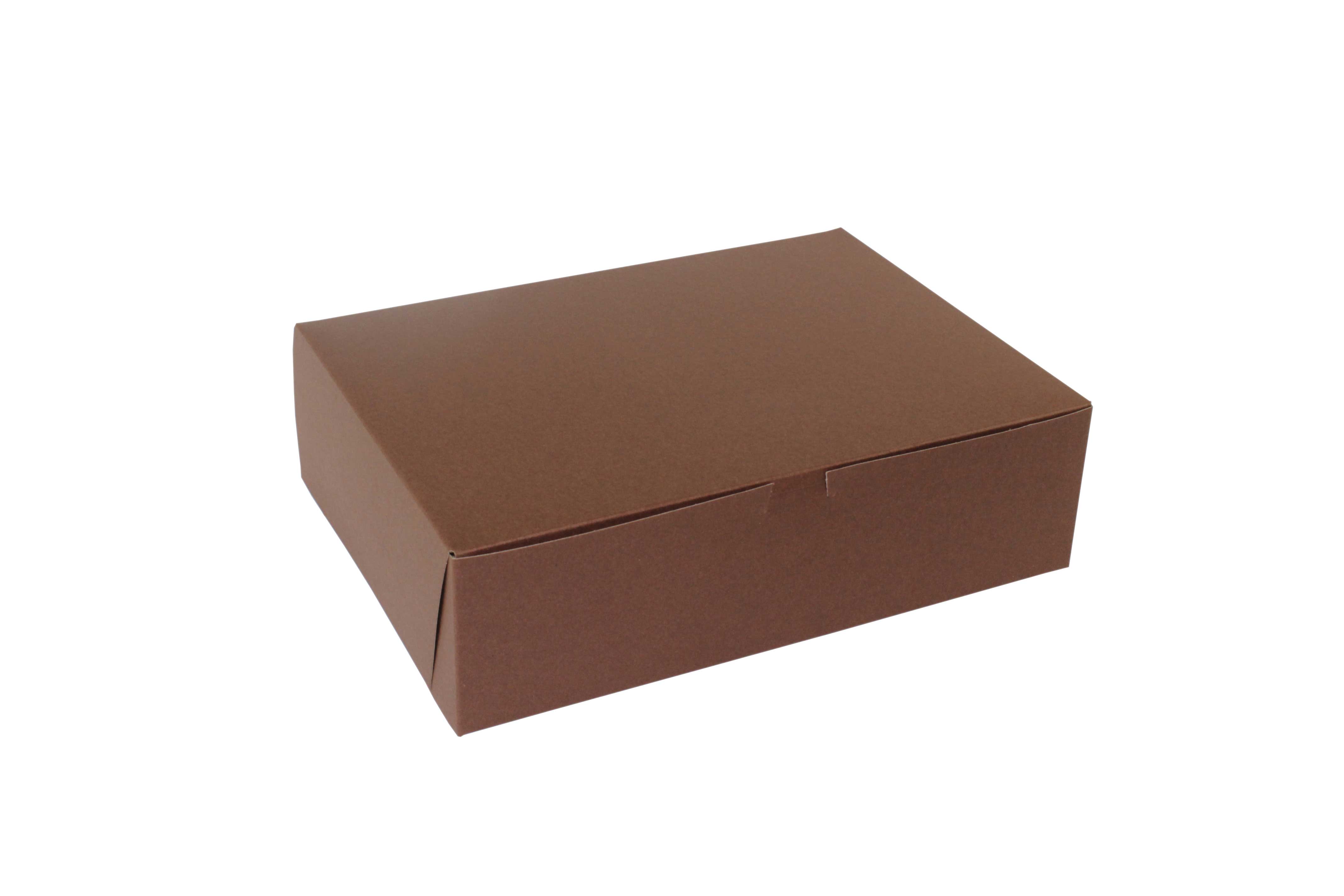 Boxit Lock Corner One Piece Chocolate Bakery Box, 14 x 10 x 4 inch -- 100  per case.