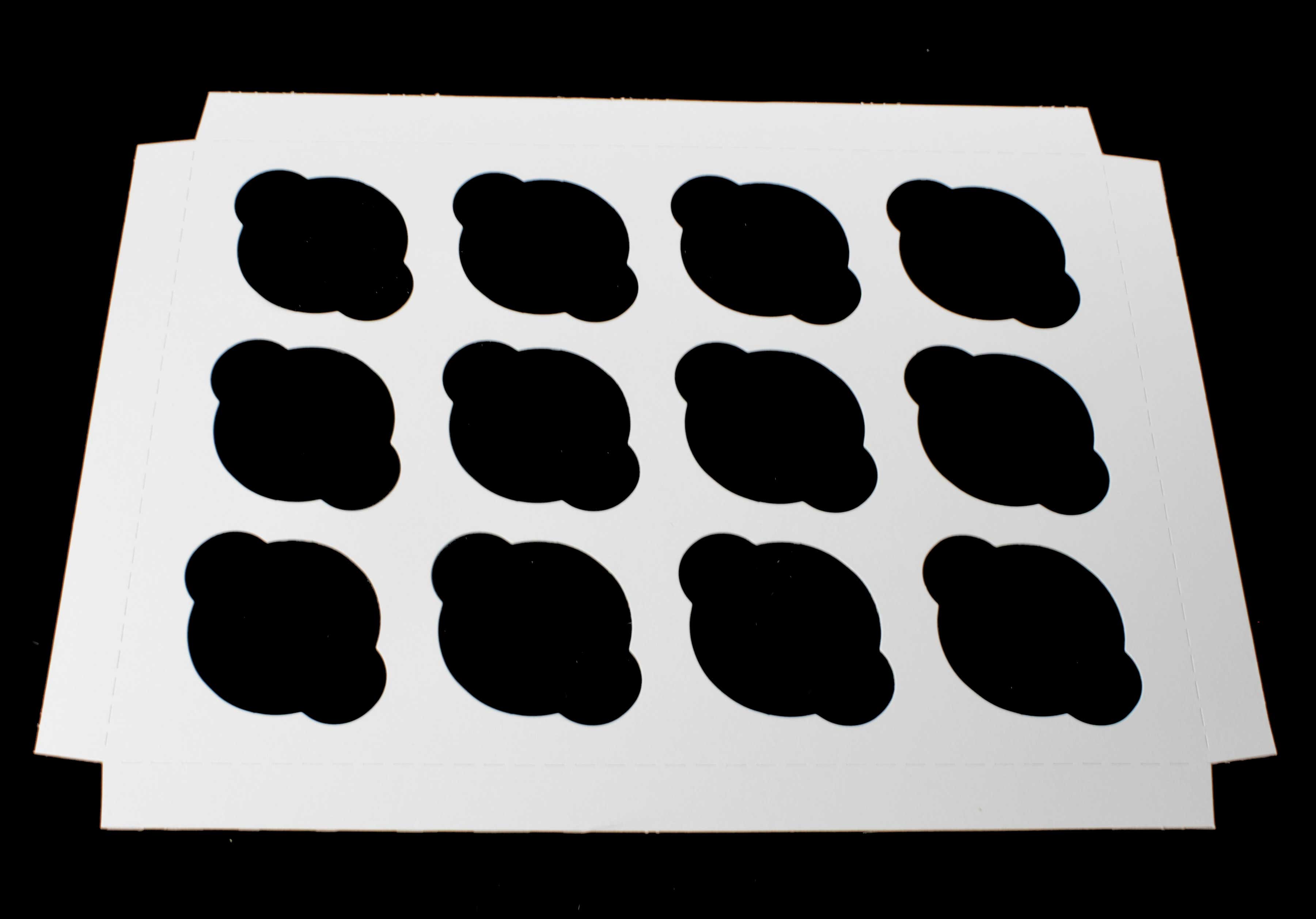 Boxit White 12 Cupcake Inserts, 13.9375 X 9.9375 X .875 Inch -- 100 Per Case