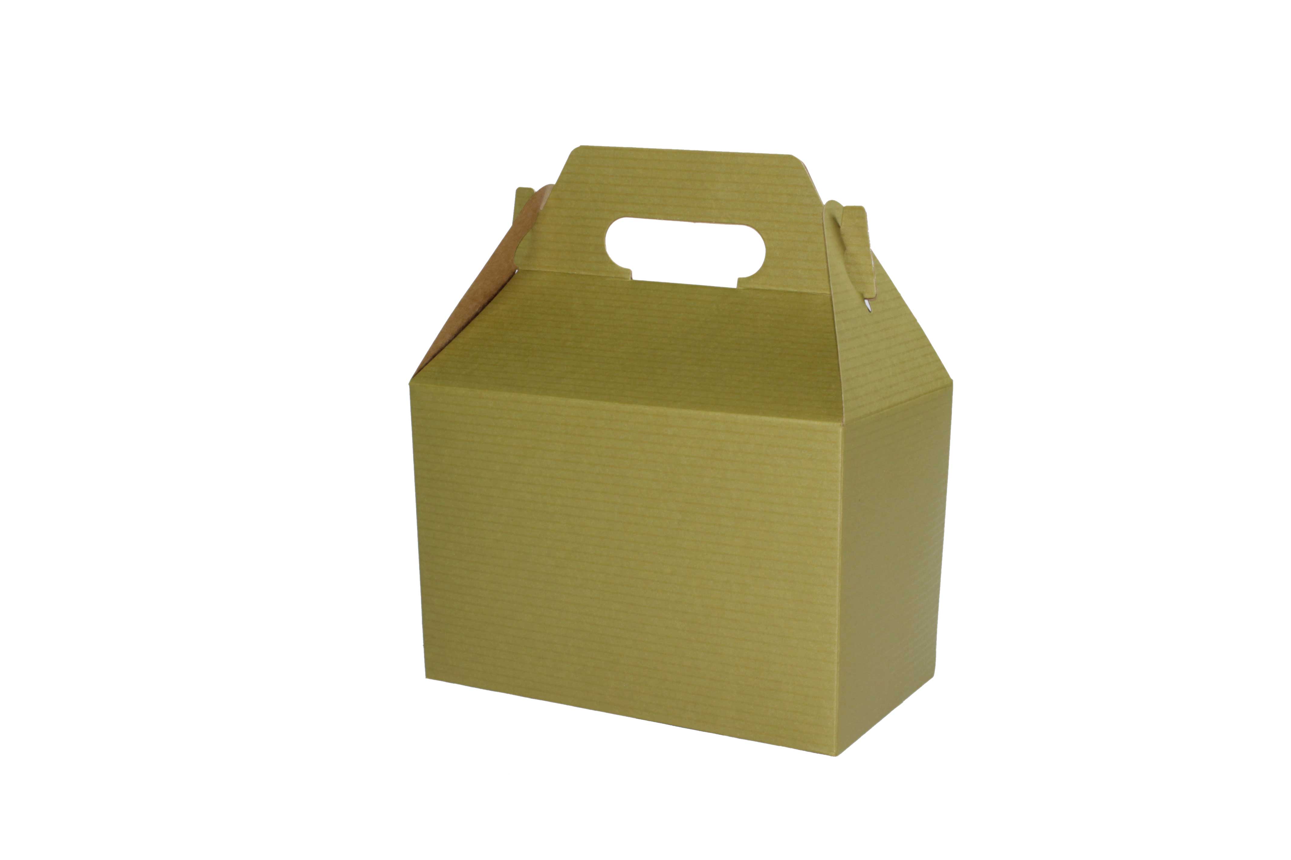 Boxit Gold Pinstripe Gable Boxes with Auto Bottom, 8 x 4.875 x 5.25