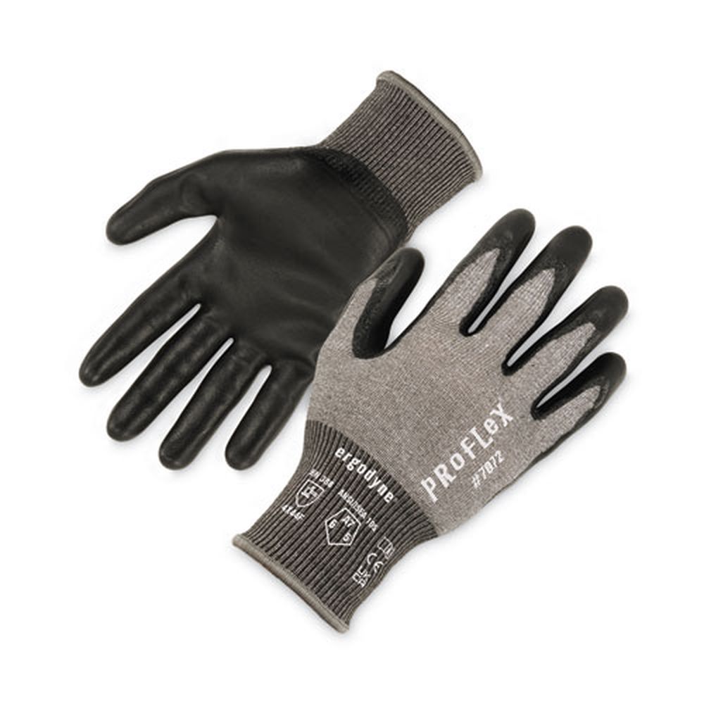 Ergodyne Proflex 7072 Ansi A7 Gray Small Nitrile Coated Cut Resistant Gloves -- 12 Pairs Per Case