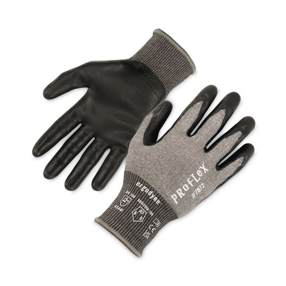 Ergodyne Proflex 7072 Ansi A7 Gray Medium Nitrile Coated Cut Resistant Gloves -- 12 Pairs Per Case