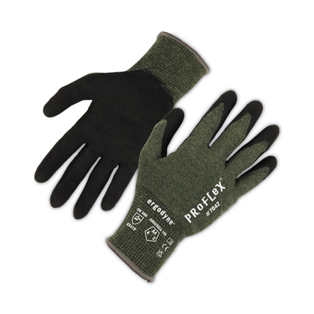 Ergodyne Proflex 7042 Ansi A4 Green X Large Nitrile Coated Cut Resistant Gloves -- 12 Pairs Per Case