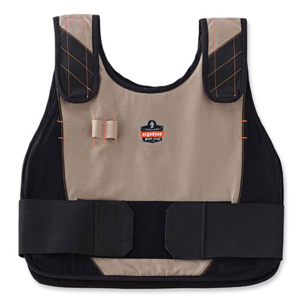 ergodyne Chill-Its 6225 Modacrylic Cotton Small and Medium Khaki Premium FR Phase Change Cooling Vest