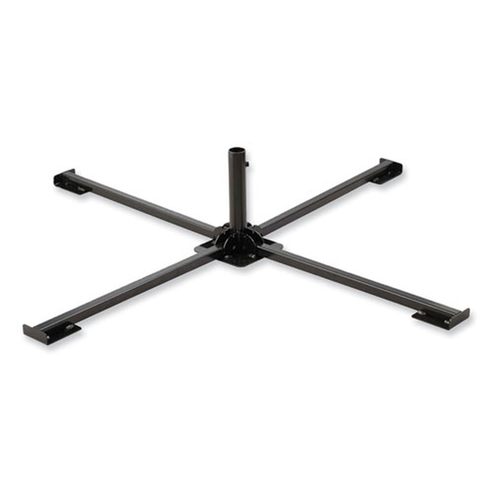 Ergodyne Shax 6190 Metal Black Umbrella Stand With 1.65 Inch Cylinder And Set Screw Clamp, 48 X 48 X 10 Inch