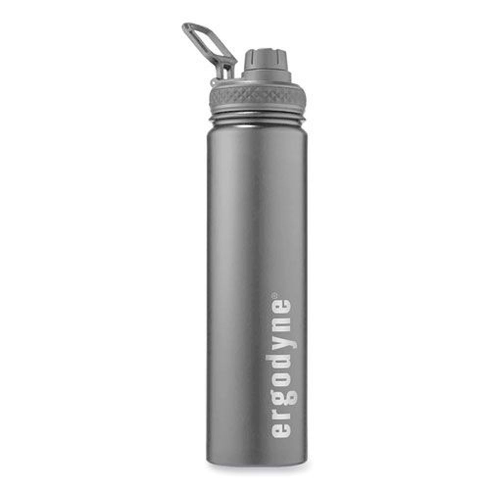 Ergodyne Chill Its 5152 Insulated Stainless Steel Black Water Bottle, 25 Ounce Capacity