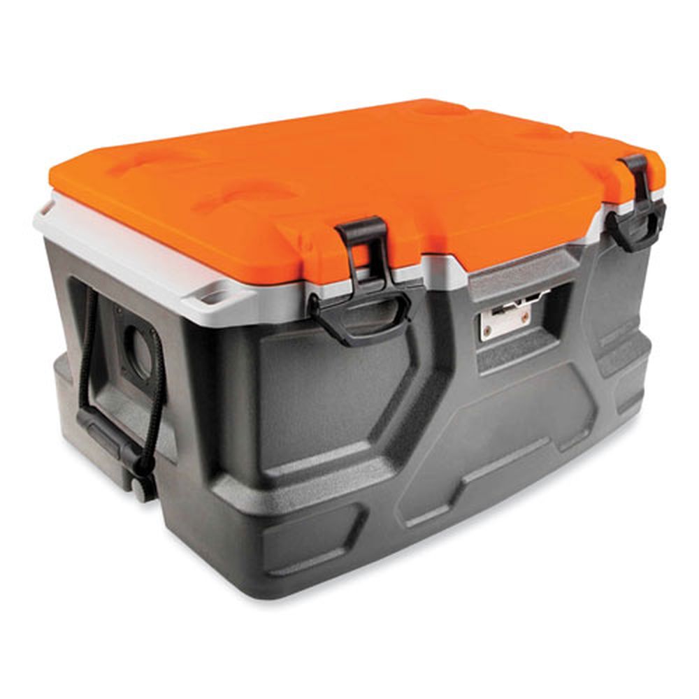 Ergodyne Chill Its 5171 Orange And Gray Industrial Hard Sided Cooler, 48 Quart