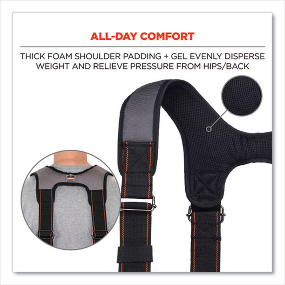 Ergodyne Padded Tool Belt Suspenders Gray Arsenal 5560