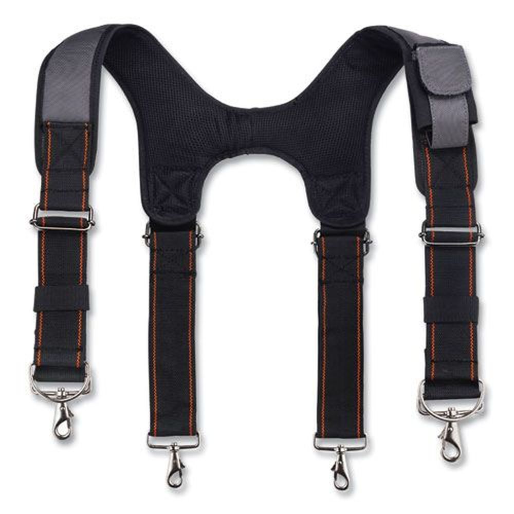 Ergodyne Arsenal 5560 Polyester Gray 3 Inch Wide Padded Tool Belt Suspenders, 36 To 48 Inch Waist