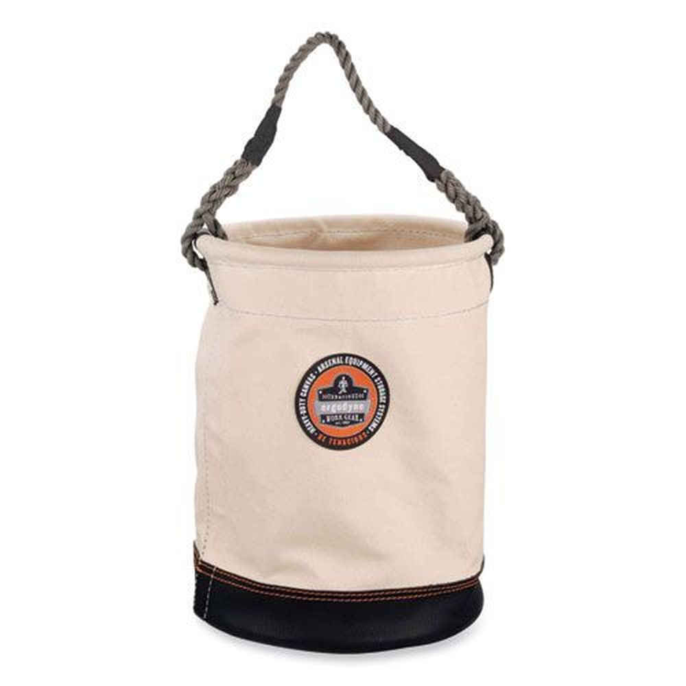 Ergodyne White Arsenal 5730 Leather Bottom Canvas Hoist Bucket, 150 Pound