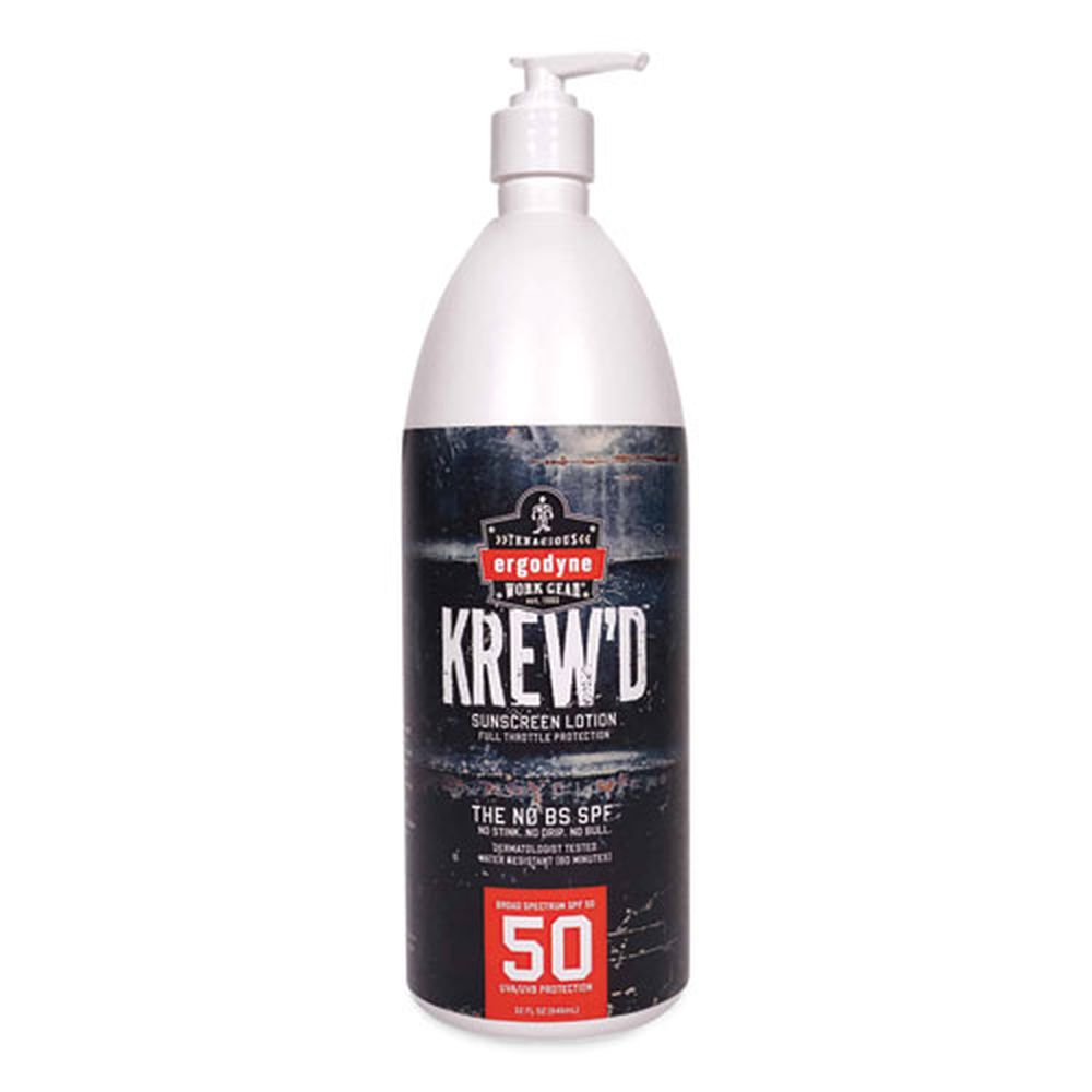 ergodyne Krewd 6355 SPF 50 Sunscreen Lotion, 32 Ounce Pump Bottle