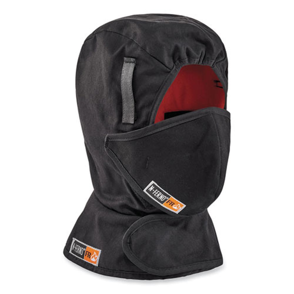 ergodyne N-Ferno 6876 Modacrylic Cotton Black 2-Layer FR Liner + Mouthpiece Kit, One Size Fits Most