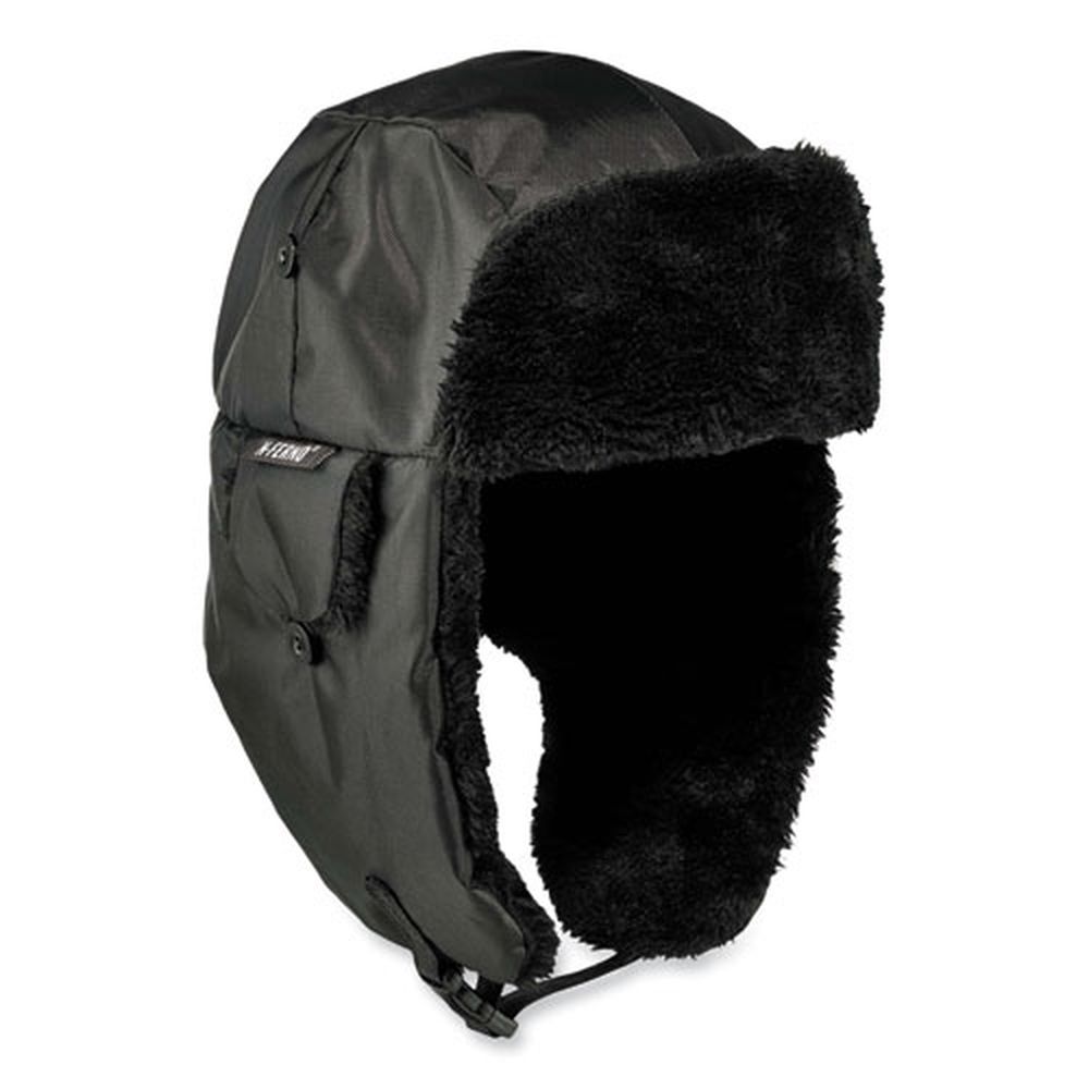 ergodyne N-Ferno 6802ZI Small/Medium Black Zipper Trapper Hat + Universal Bump Cap