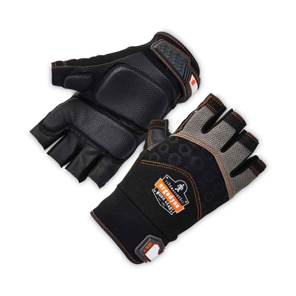 Ergodyne Proflex 900 Black 2x Large Half Finger Impact Gloves