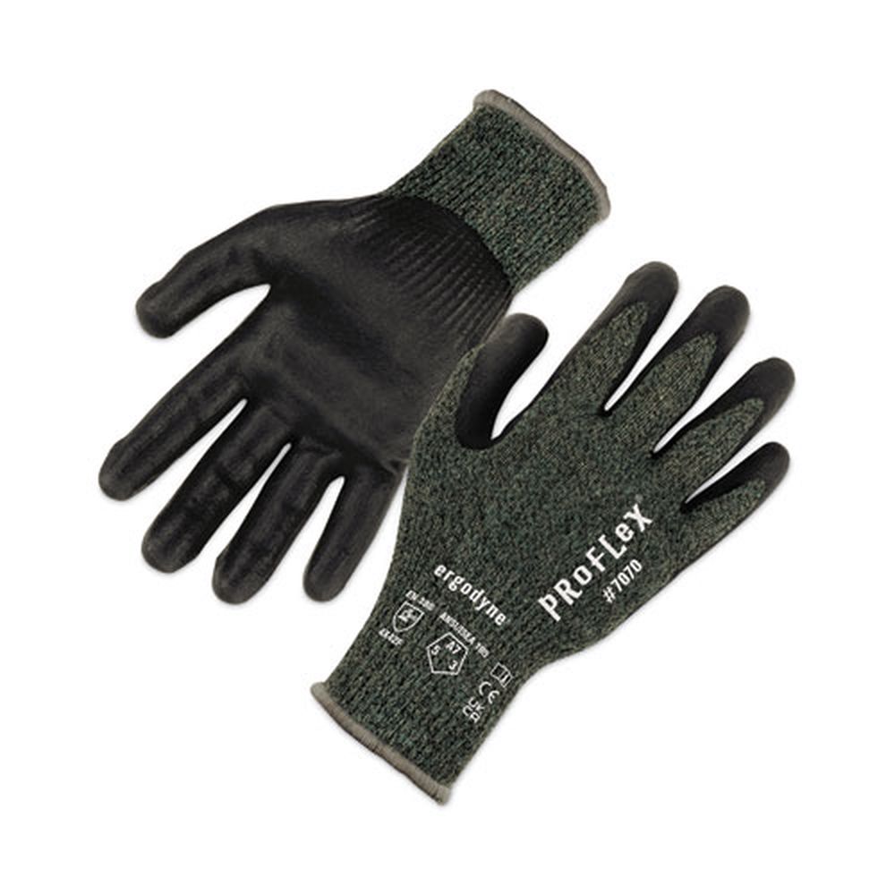 Ergodyne Proflex 7070 Ansi A7 Green Medium Nitrile Coated Cut Resistant Gloves
