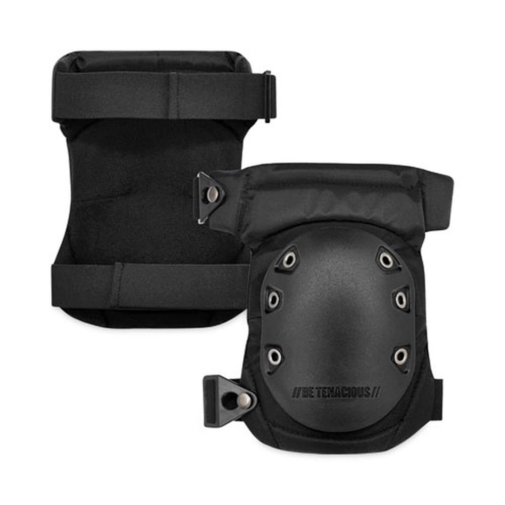 Ergodyne Proflex 435 Black Hard Cap Buckle Closure Hinged Gel Knee Pad With Buckles, One Size Fits Most