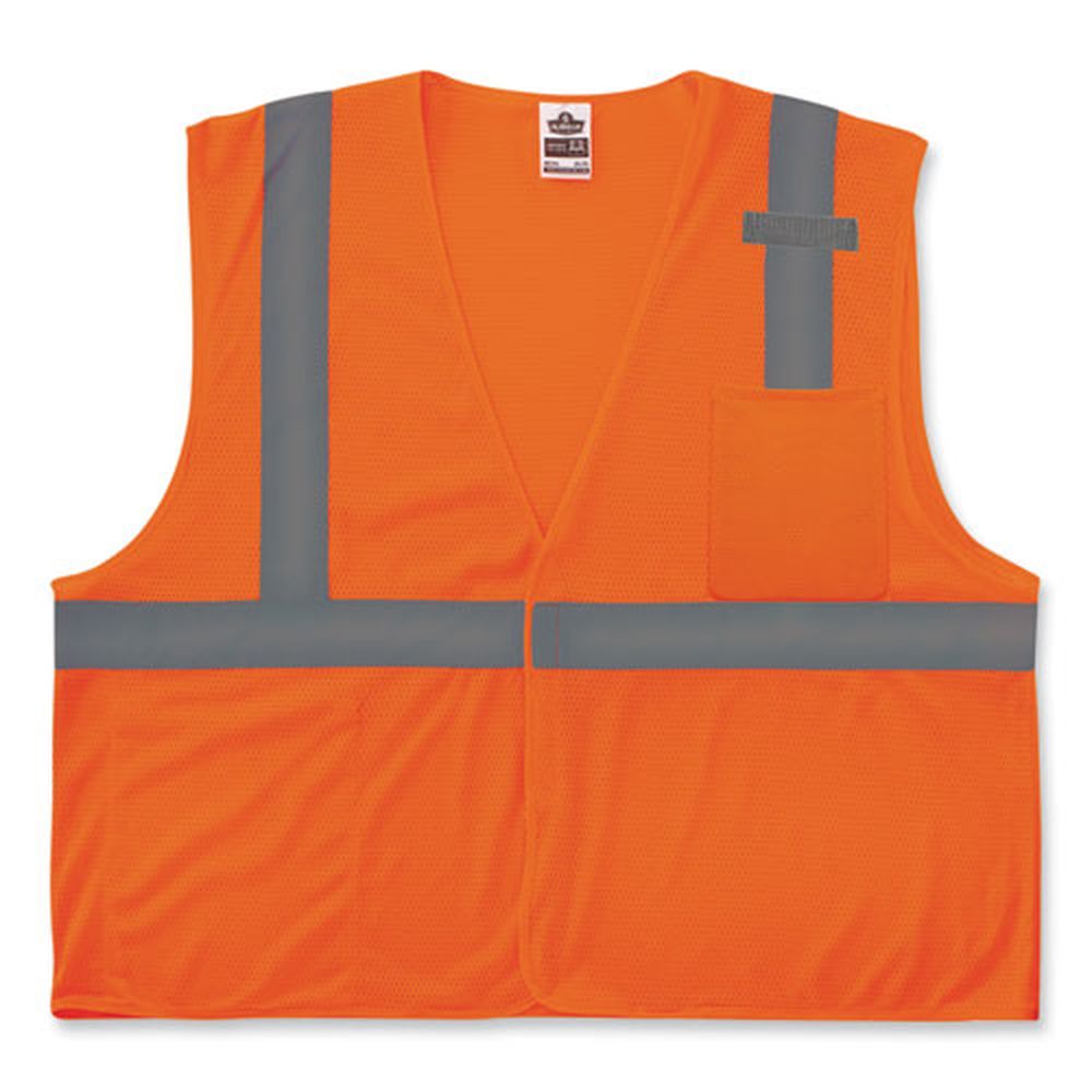 Ergodyne Glowear 8210hl Polyester Extra Small Orange Class 2 Economy Mesh Hook And Loop Vest