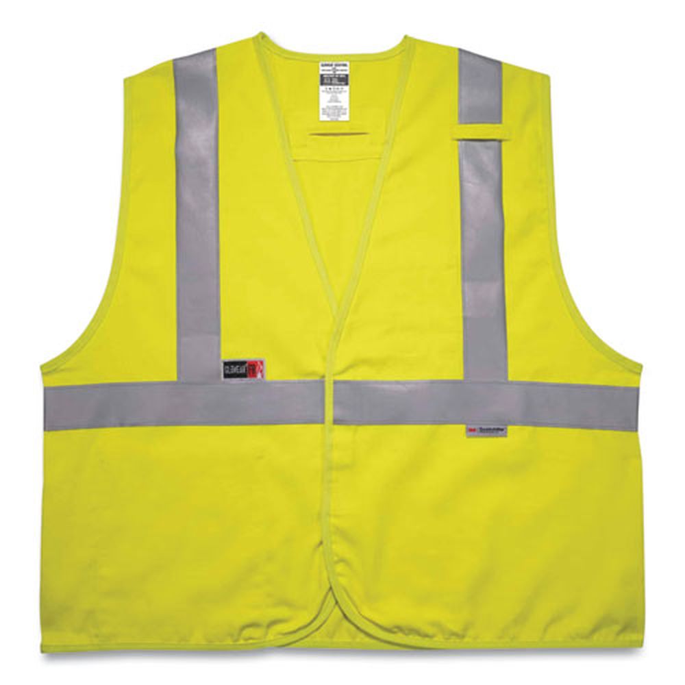 Ergodyne Glowear 8261frhl Small And Medium Lime Class 2 Dual Compliant Fr Hook And Loop Safety Vest